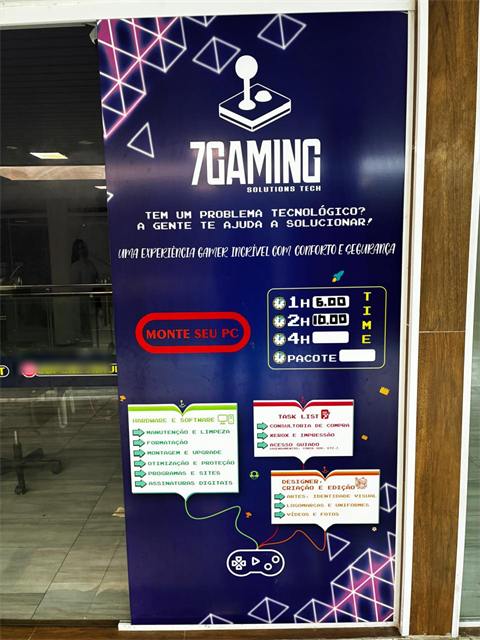 Adesivação de vitrine — assistência gamer