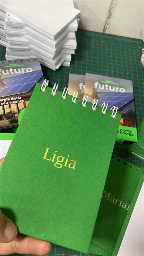 Blocos personalizados com hot stamping